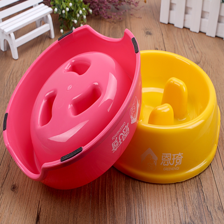 Plastic Prevent choking bowl for Dog Slow Eating Feeder 